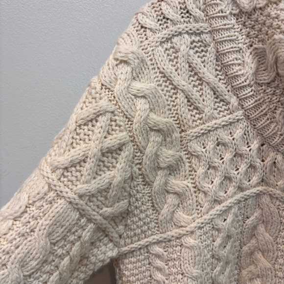 Aran Crafts Merino Wool Double Collar Full Zip Cardigan Sweater Women’s Medium - Picture 8 of 14